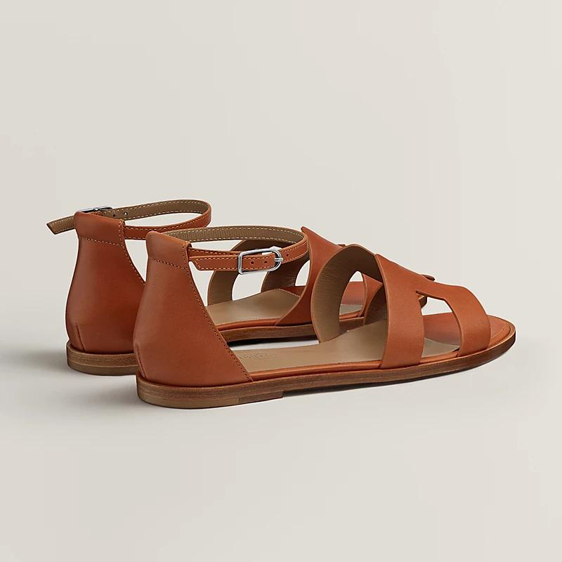 Giày Hermes Santorini Sandal Nữ Cam